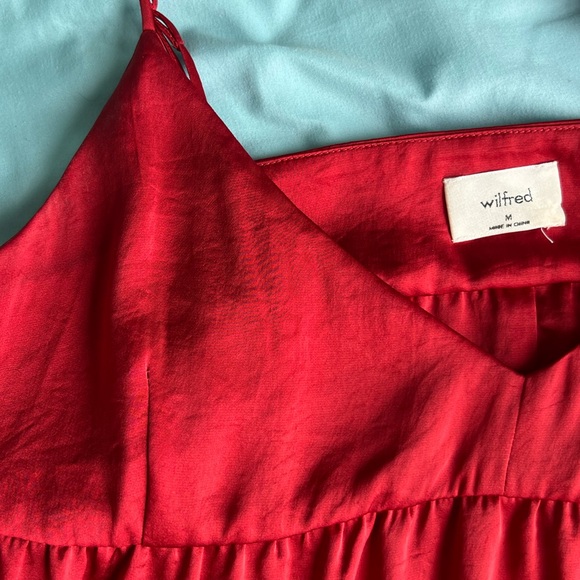 Size M - Red Wilfred “Lover Satin Mini Dress” from Aritzia. - Picture 3 of 3